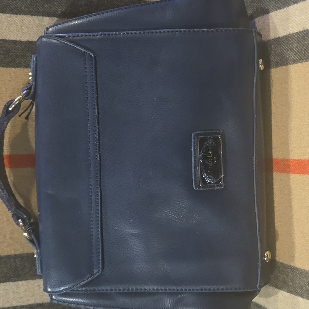 Christian Lacroix Blue Leather Purse With Shoulder Strap NWT - Picture 2 of 8